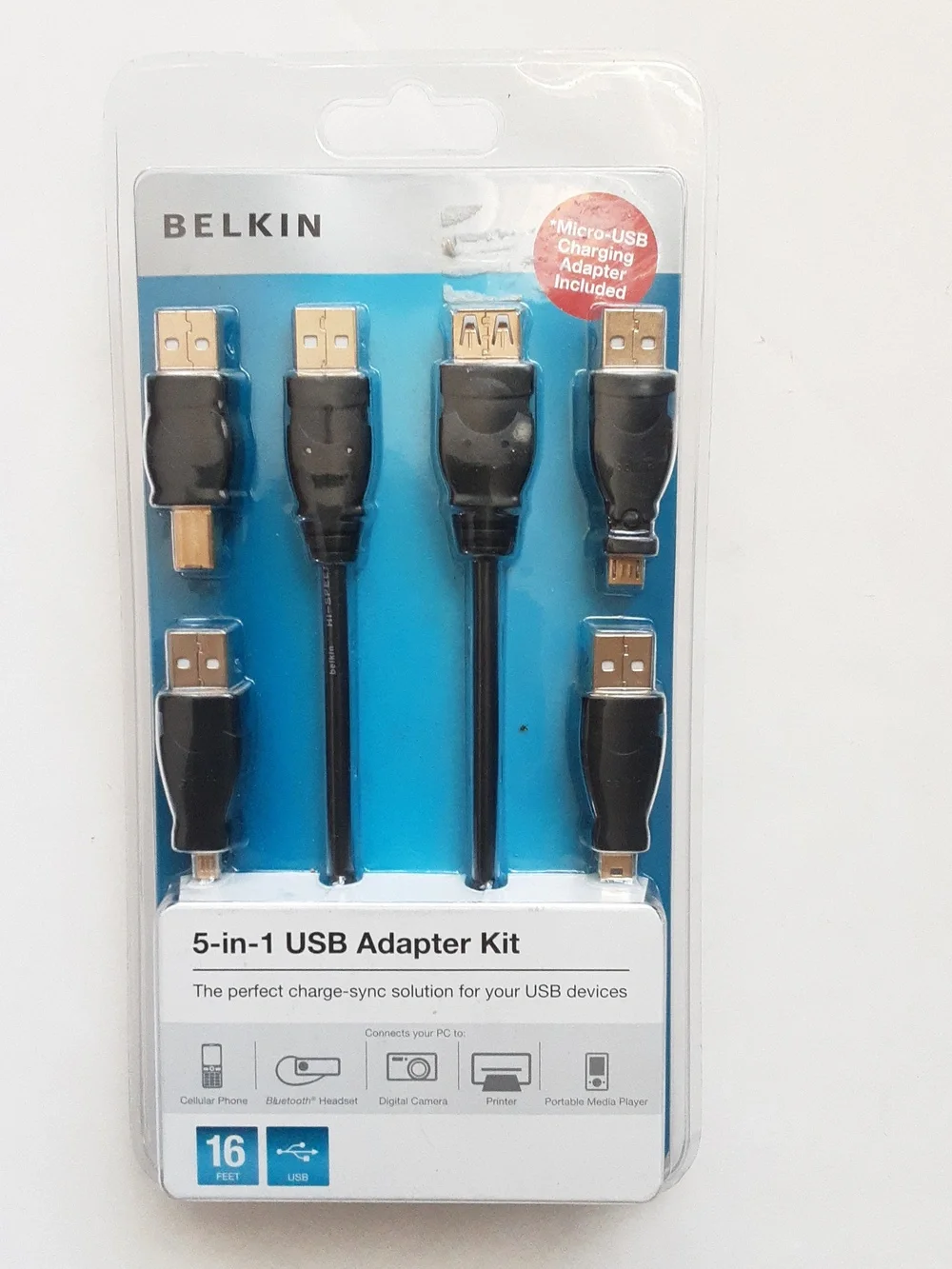 BELKIN 16ft USB 5n1 USB ADAPTER KIT NEW